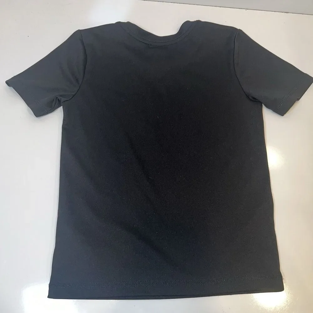 ADIDAS YOUTH‎ BOYS SHIRT Black And Grey CAMO LOGO Size 5